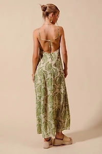 Sage Green Floral Maxi Dress