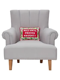 Until Proven Naughty Embroidered Pillow