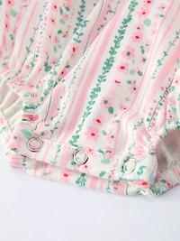 Pink Spring Floral Smocked Baby Girl Romper