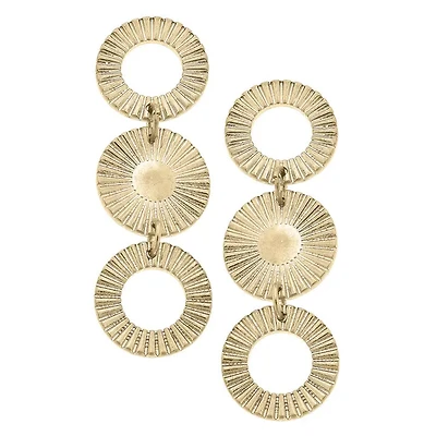 Gold Sienna Triple Disc Earring