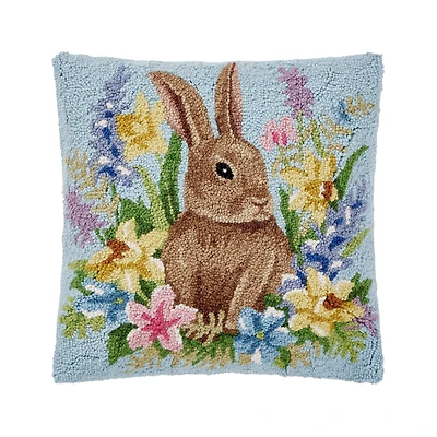 Floral Egg Bunny Hook Pillow