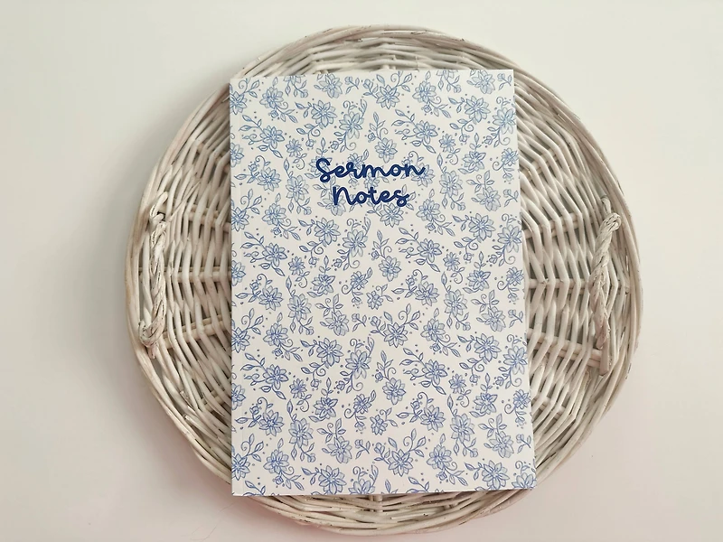 Sermon Notes Blue Floral