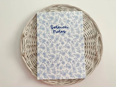 Sermon Notes Blue Floral