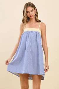 Contrast Striped Relaxed Babydoll Dress