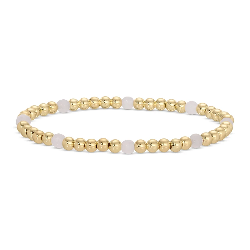 Stretch Beaded Bracelet With Stone Accents