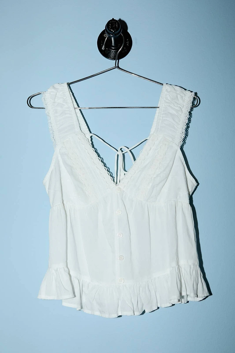 White Lace Trim Top