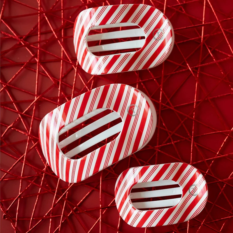Candy Cane Med. Round Flat Clip
