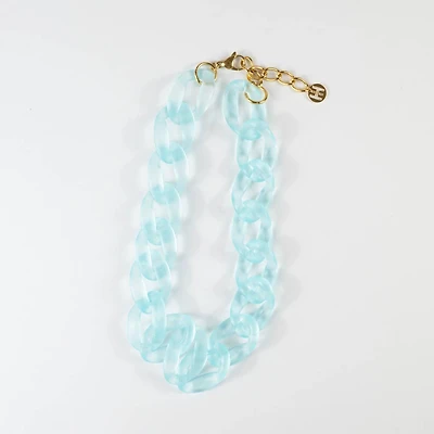Blue Frost Acrylic Chain Link Necklace