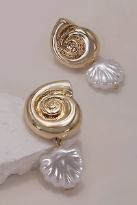 CONCH SEASHELL DROP EARRINGS