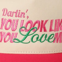 You Look Like You Love Me Embroidery Trucker Hat: Red / ONE SIZE