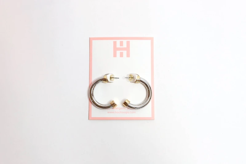 Silver and Gold Small Hoop Earrings