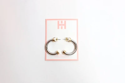 Silver and Gold Small Hoop Earrings