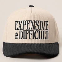 Black Expensive & Difficult Corduroy Hat