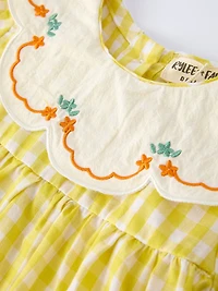 Yellow Gingham Baby Girl Romper