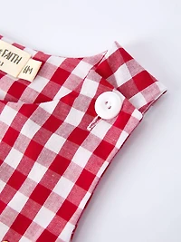 Valentine Red Plaid Boys Romper