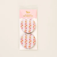 On the Road Car Coaster Set-Petal Parade Pink