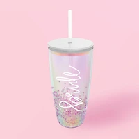 Straw Tumbler Iridescent Bride