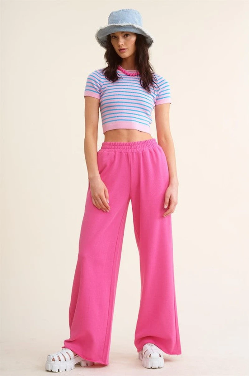 Pink Wide Leg Sweatpants