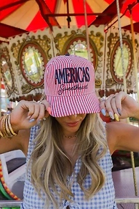 America’s Sweetheart Striped Trucker Hat