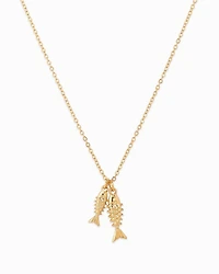Gold Double Sea Life Sardine Necklace