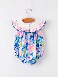 “I Love MAMA”Embroidery Smocking Baby Girls Romper