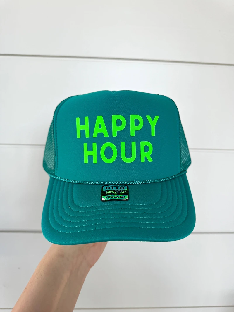 Green Happy Hour Trucker Hat