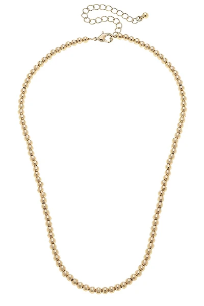 Walker Ball Bead Charm Necklace Base in Shiny Gold