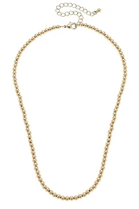 Walker Ball Bead Charm Necklace Base in Shiny Gold
