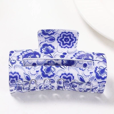 Rectangle Vintage Porcelain Style Claw Clip - B