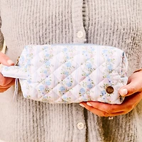Essentials Quilted Cosmetic Pouch-Petal Parade Blue