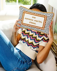 Espresso Martini Needlepoint Pillow