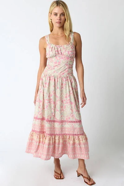 Pink & Green Floral Maxi Dress