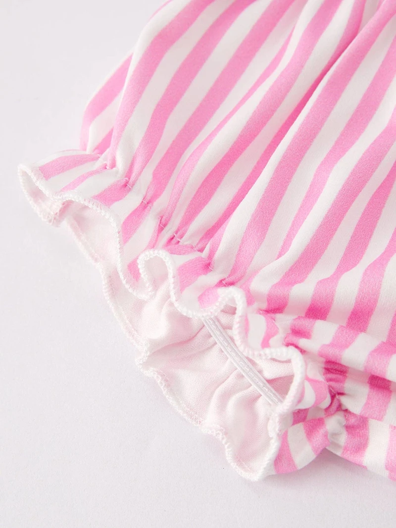 “I Love MAMA”Embroidery Smocking Baby Girls Bloomers Set