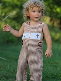 Stripe Smocked Cross Boys' Romper