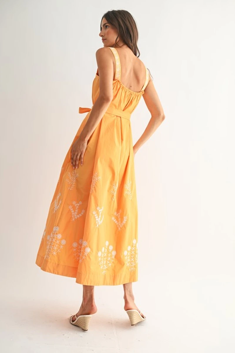 Sunburst Embroidered Maxi Dress