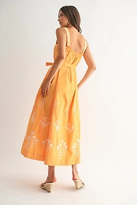 Sunburst Embroidered Maxi Dress