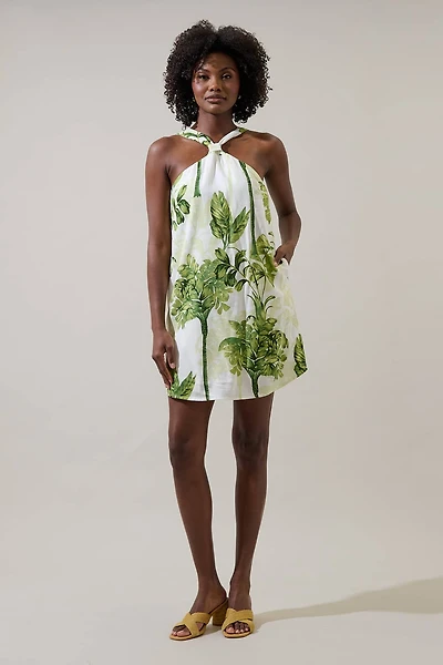 Palmet Tropical Amory Halter Mini Dress