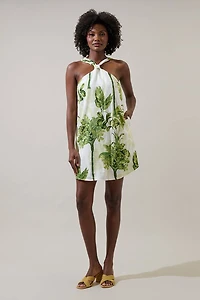 Palmet Tropical Amory Halter Mini Dress