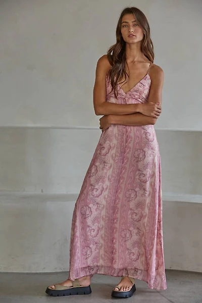 Pink Paisley Sleeveless Maxi Dress