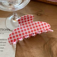 Red Gingham Claw Clip