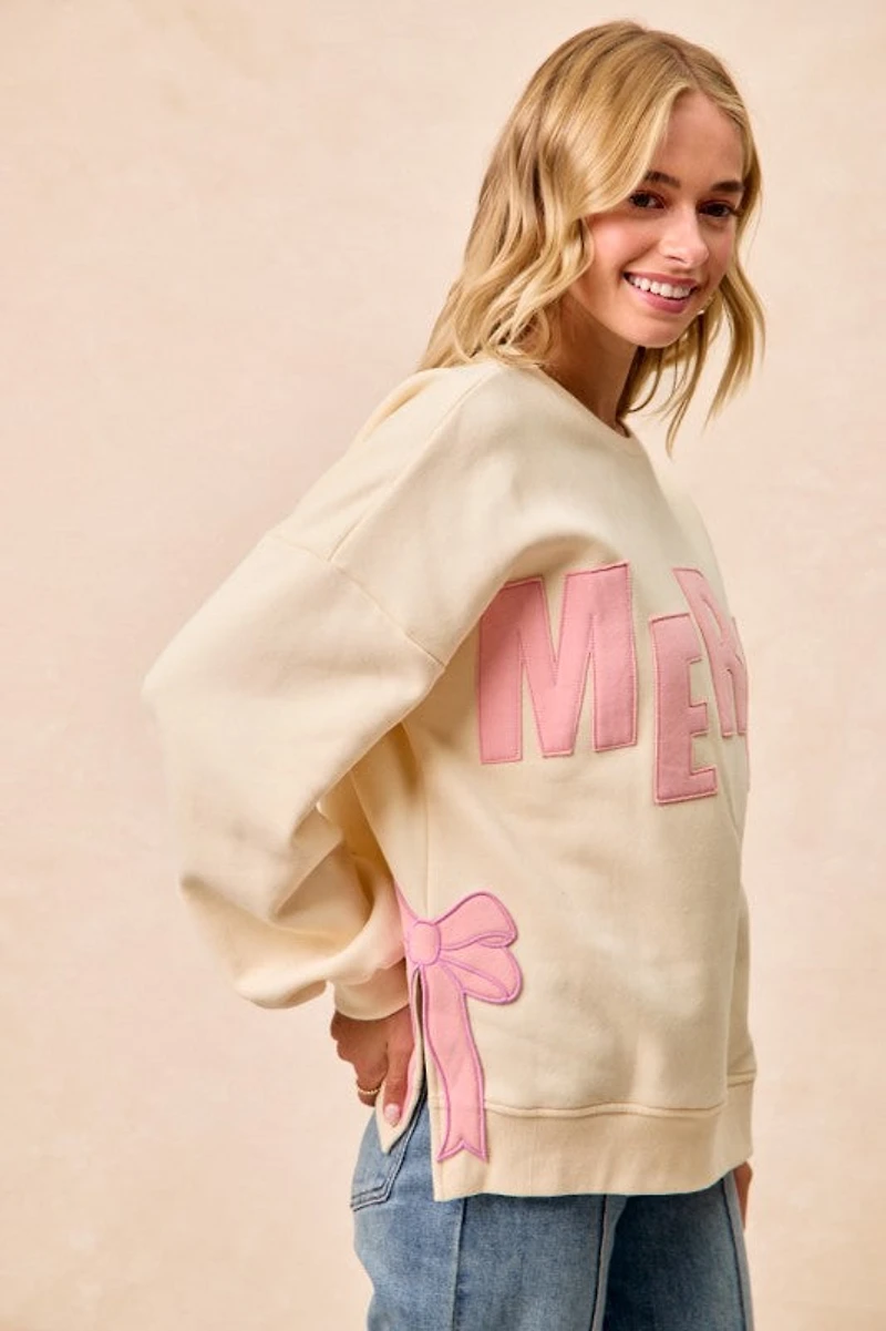 Pink Merry Christmas Sweatshirt