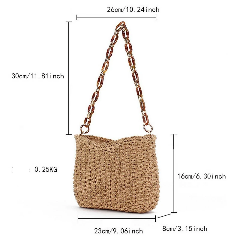 Beige Straw Bag
