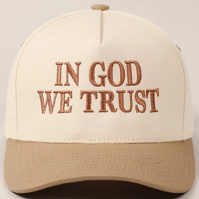 God We Trust Embroidered Two-Tone Canvas Cap