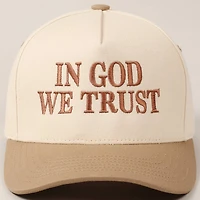 God We Trust Embroidered Two-Tone Canvas Cap