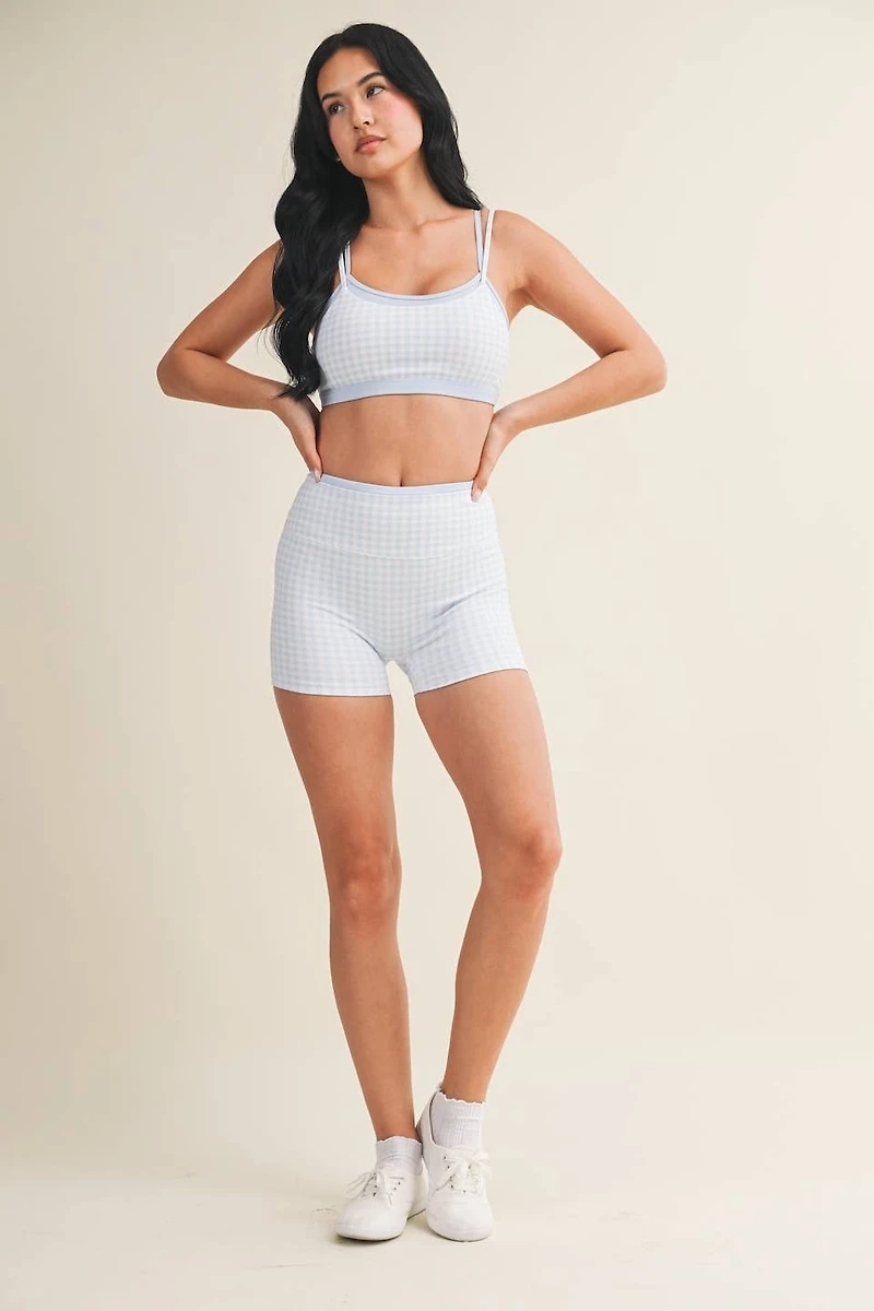 Gingham Layered Sports Bra