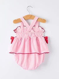 4th of July Plaid Girls Romper