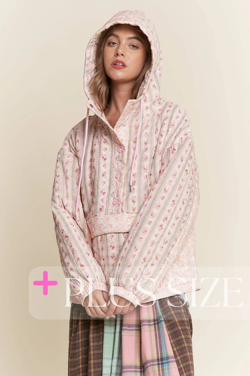 Pink Multi Floral Pattern Pull-Over Sweater