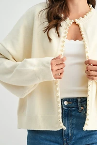 Pearl-Embellished Cardigan
