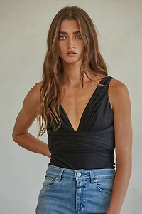 Black V-Neck Bodysuit
