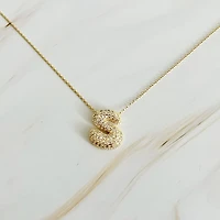 Crystal Bubble Initial Necklace: G